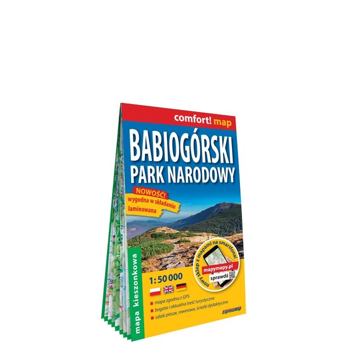 Babiogórski Park Narodowy mapa turystyczna 1:50 000 laminat midi 2023