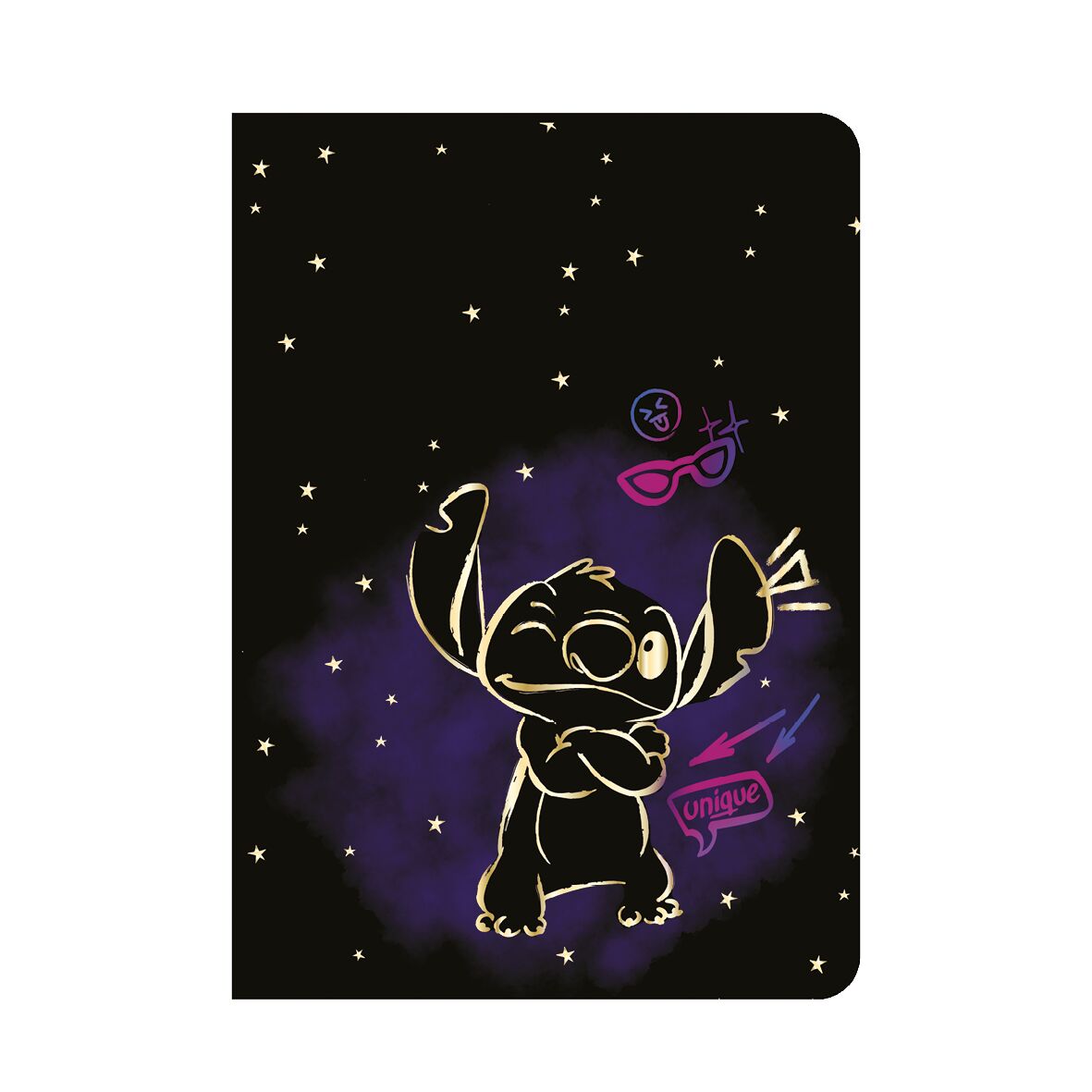 Zeszyt A5 32k. 3 linie kolor Disney Gold Stitch wzór 3
