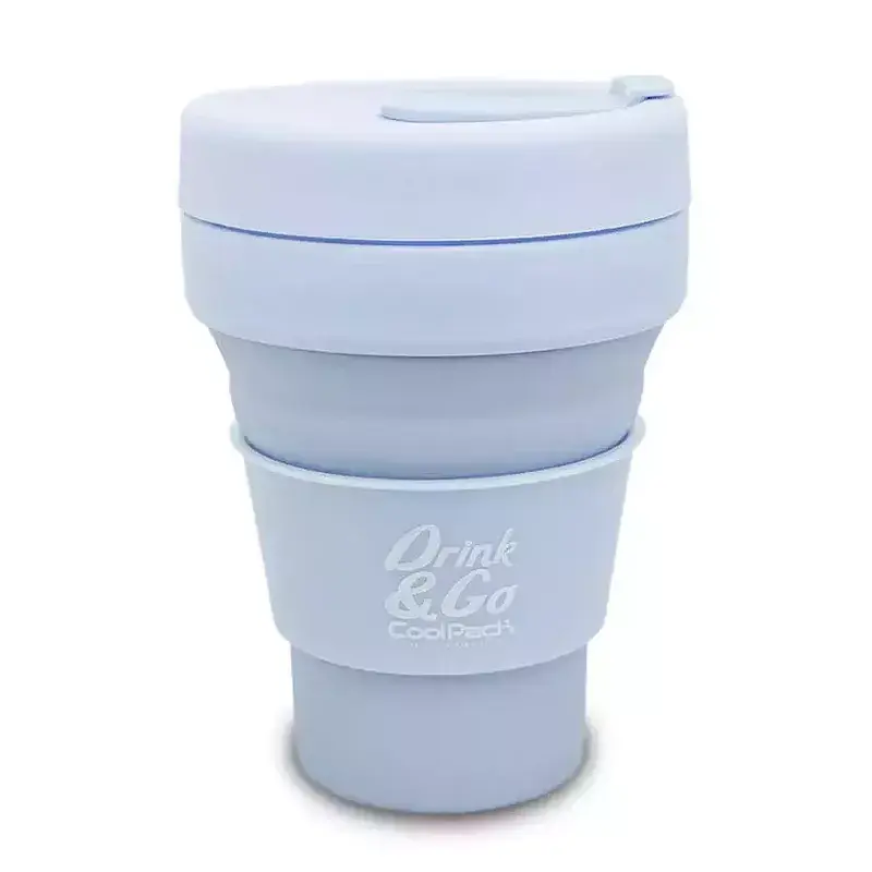 Kubek silikonowy 355 ml pastelowy powder blue