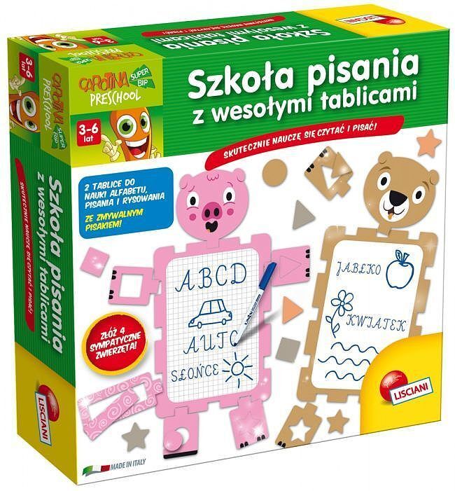 Szkoła pisania z wesołymi tablicami carotina