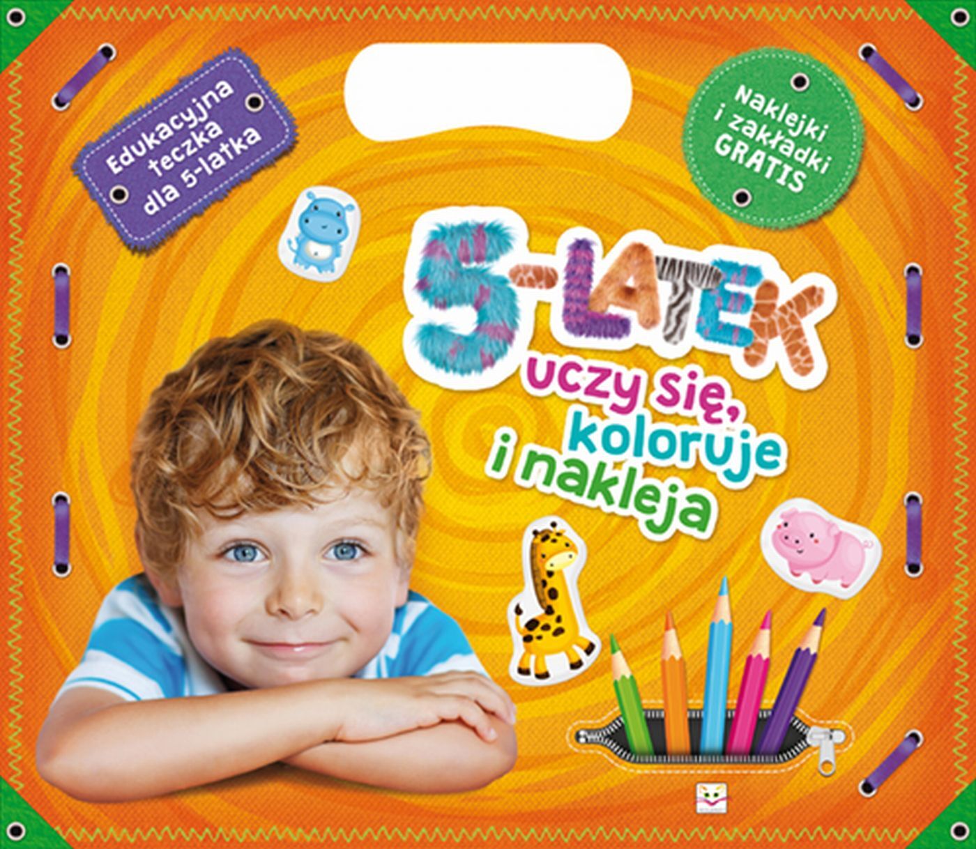 5-latek uczy się, koloruje i nakleja. Edukacyjna teczka dla 5-latka
