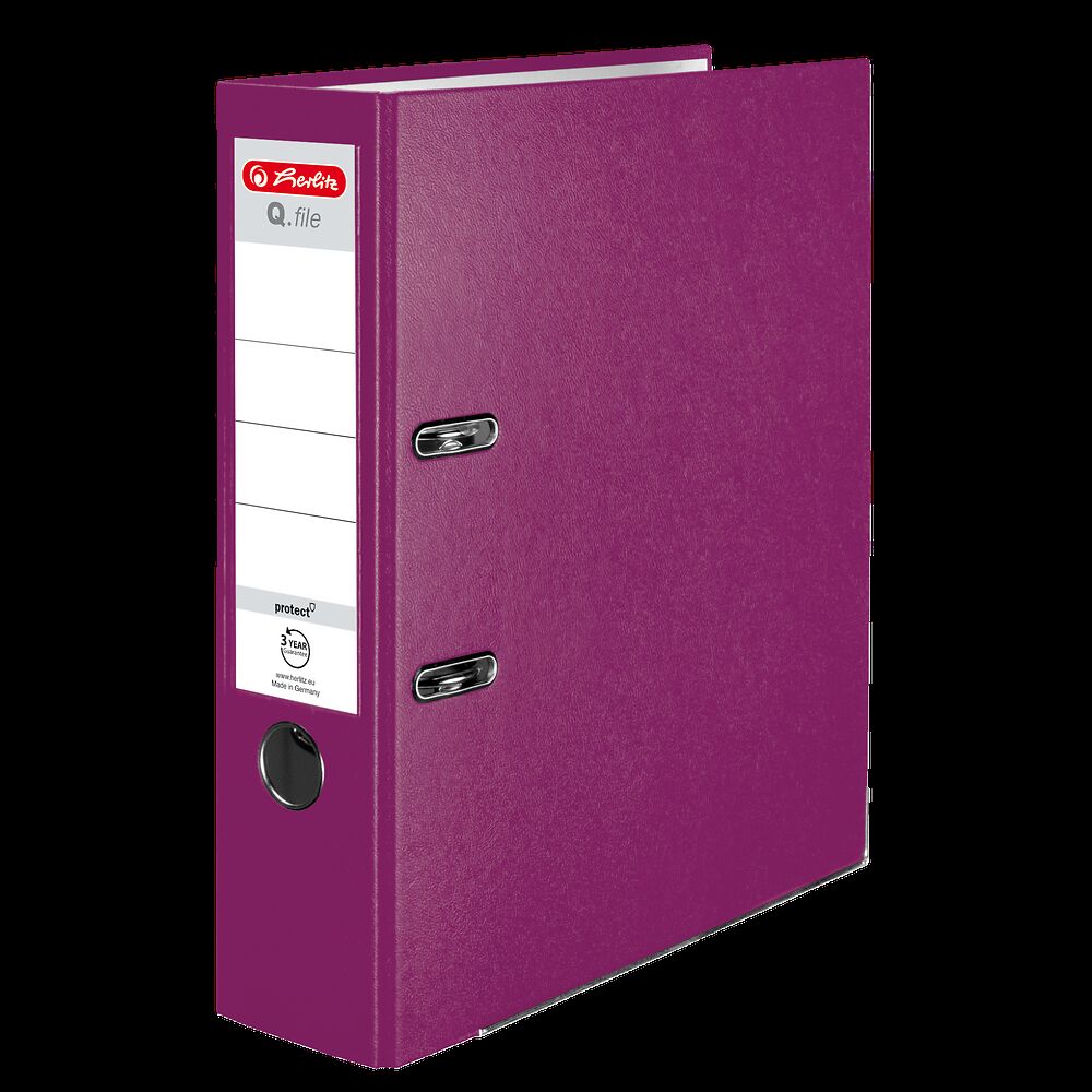Segregator A4 Herlitz Q. File PP 8cm jagodowy