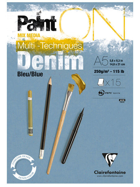 Szkicownik A4 Paint ON Denim Blue 15k/250g