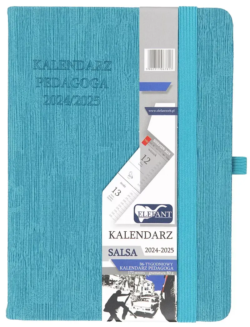 Kalendarz pedagoga 2024/2025 salsa b6 tygodniowy turkusowy