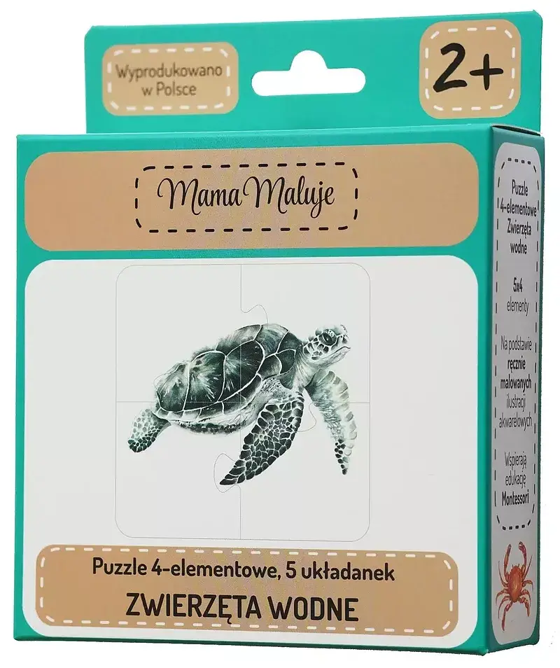 Puzzle 4 elementowe zwierzęta wodne