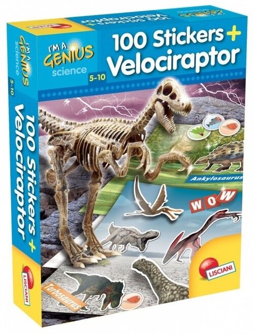 I'm a Genius Dino 100 Stickers Velociraptor