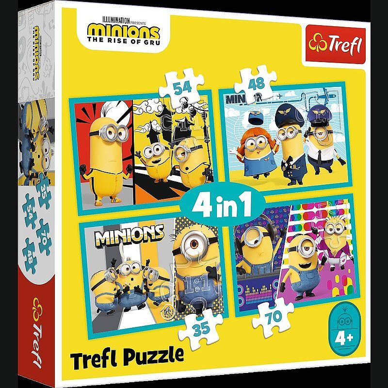Puzzle 4w1 wesoły świat minionków 34339
