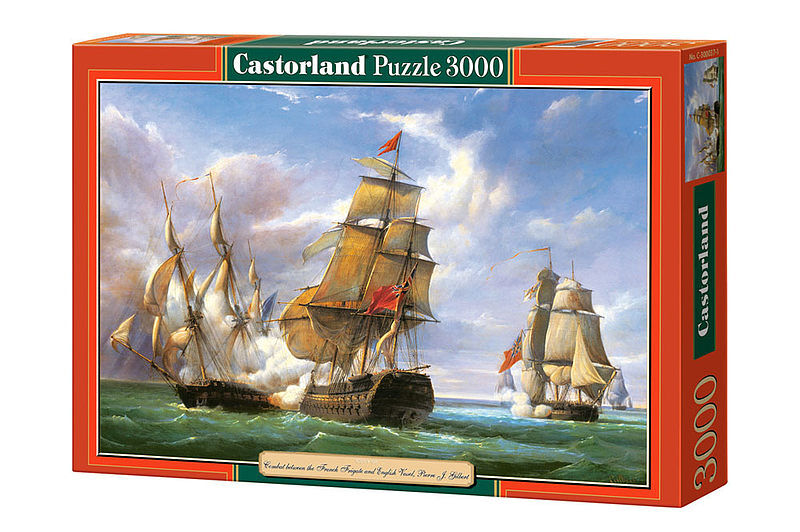 Puzzle 3000 kopia walki między francuskimi i angielskimi statkami c-300037-2