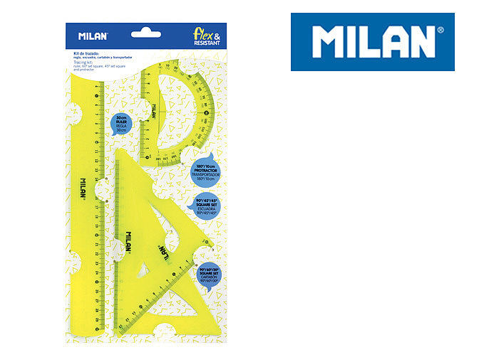 Zestaw geometryczny milan żółty na blistrze 4 sztuki