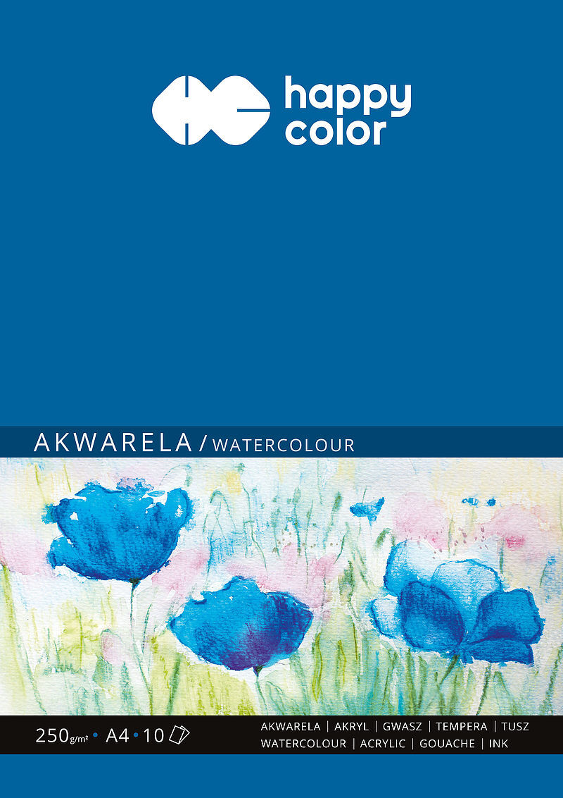 Blok happy color akwarelowy art a4 10 arkuszy 250g