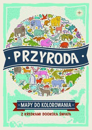 Przyroda mapy do kolorowania z kredkami dookoła świata