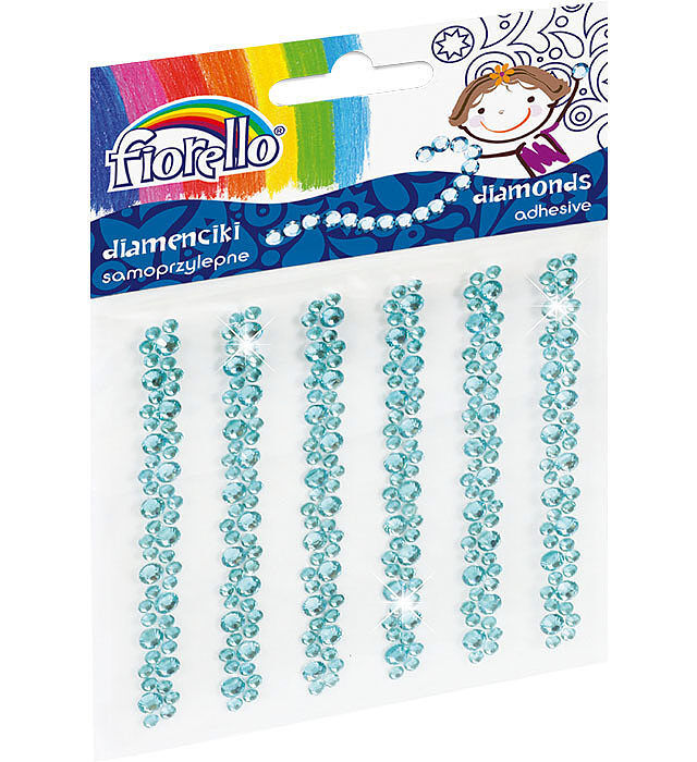 Diamenciki samoprzylepne małe błękitne w paskach fiorello gr-ds06