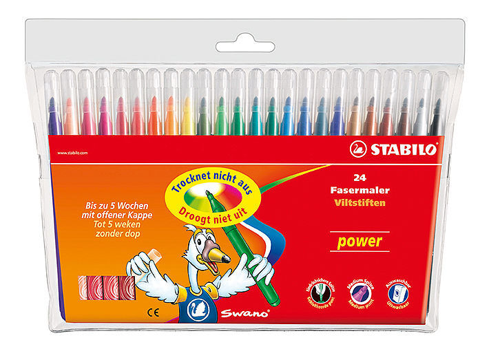 Flamastry Stabilo Power. Etui 24 sztuki