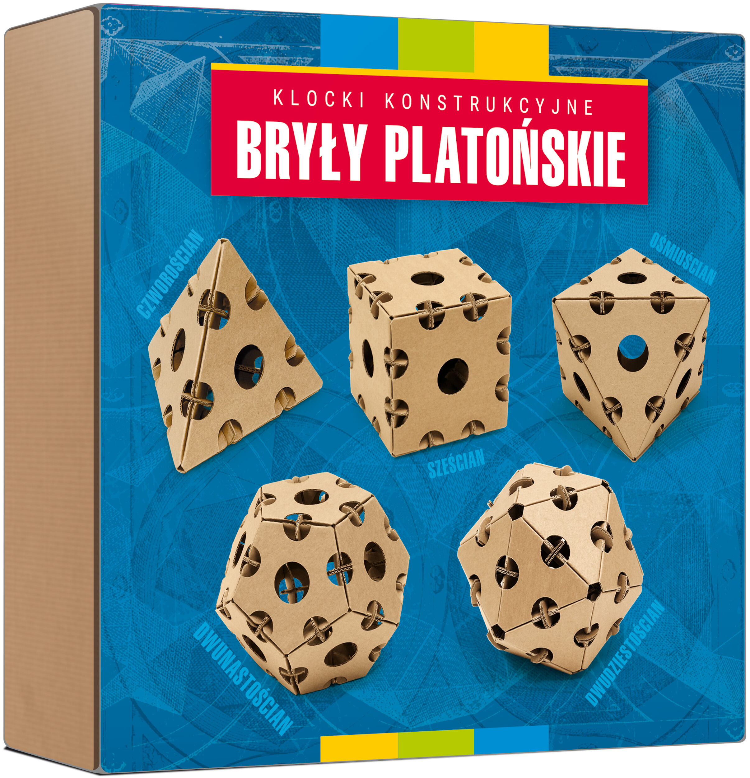 Kartonowe klocki konstrukcyjne Bryły platońskie