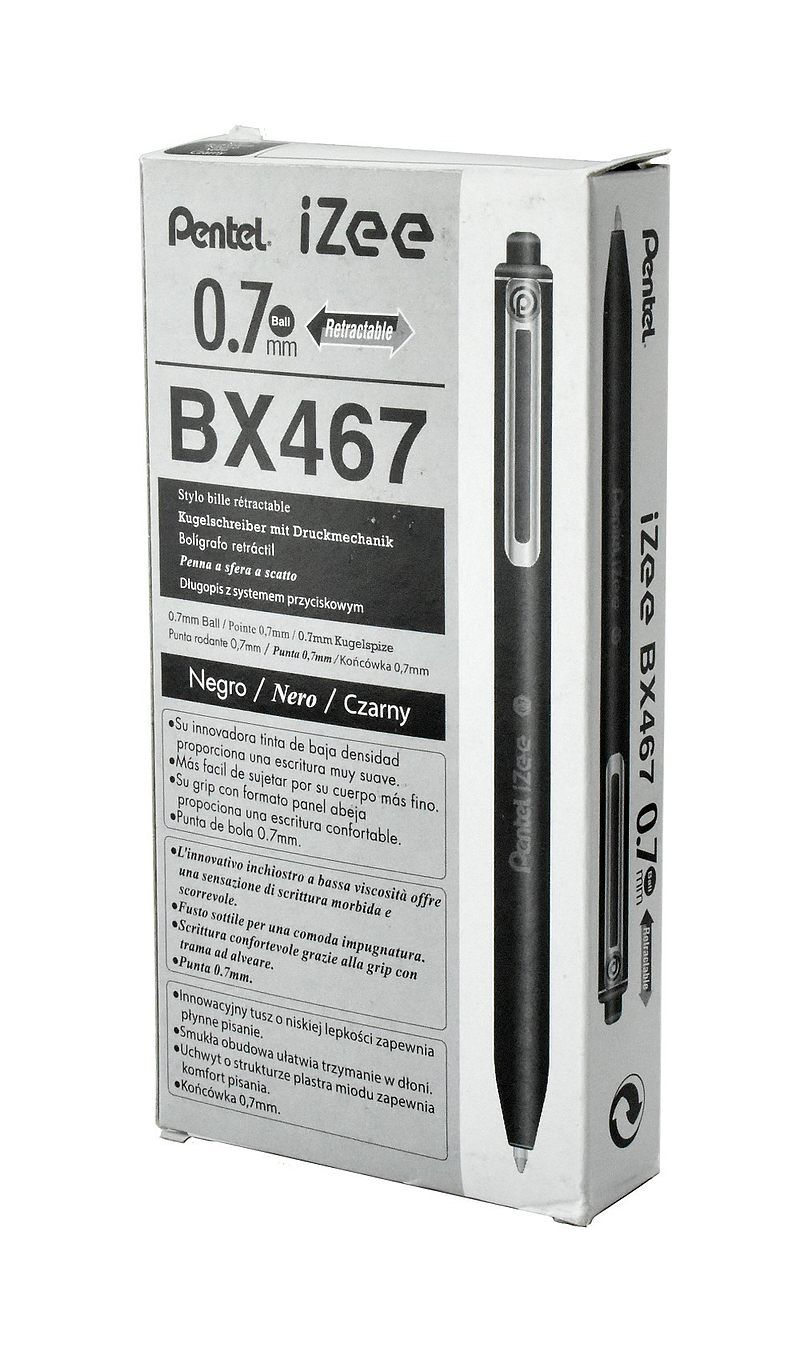 Długopis 0,7 mm bx467 czarny 12 szt