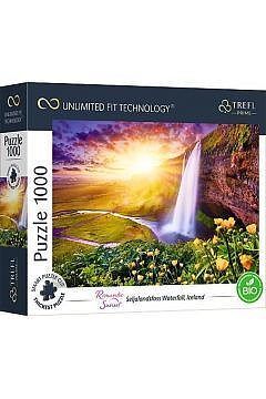 Puzzle 1000 uft romantic sunset: seljalandsfoss waterfall iceland 10756