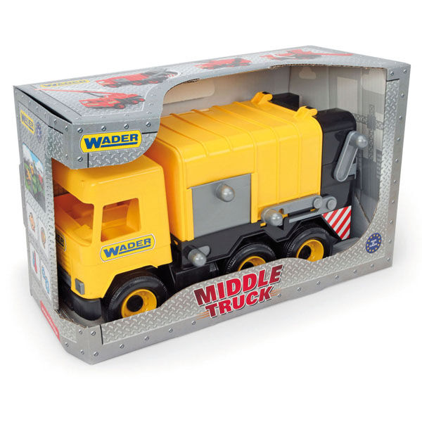 Śmieciarka Middle Truck żółta w kartonie 32123