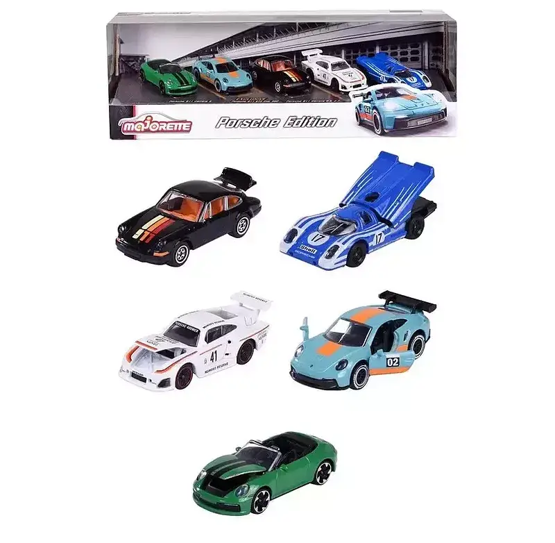Majorette porsche zestaw 5 szt