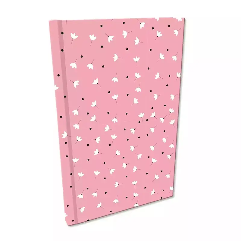 Notes a5 kratka soft touch białe kwiatki w różu
