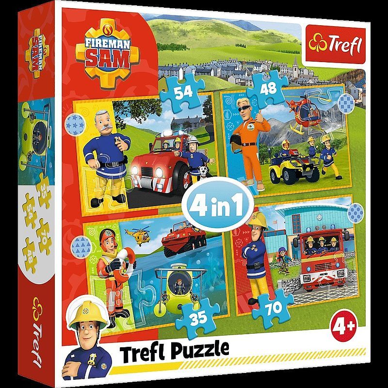 Puzzle 4w1 Strażak Sam Odważny Strażak Sam