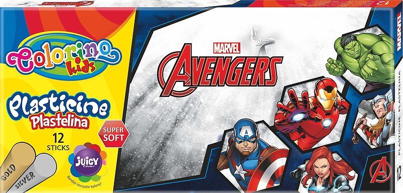 Plastelina colorino kids 12 kolorów avengers