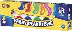 Farby plakatowe Astra 13 kolorów - 20 ml 12+1 kolor gratis
