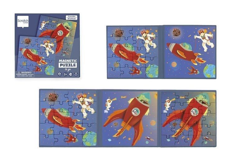 Puzzle magnetyczne Rakieta i kosmos 40 elementów Scratch