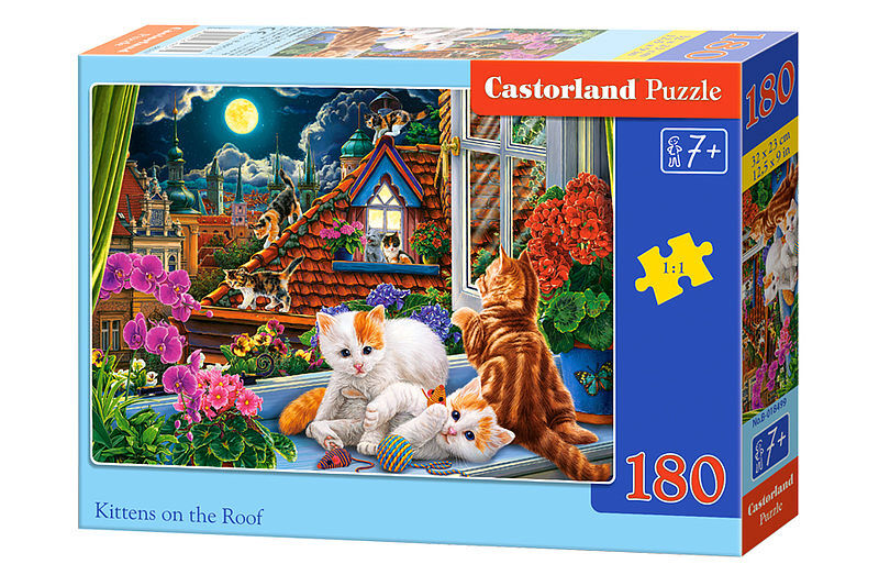 Puzzle Kittens on the Roof 180