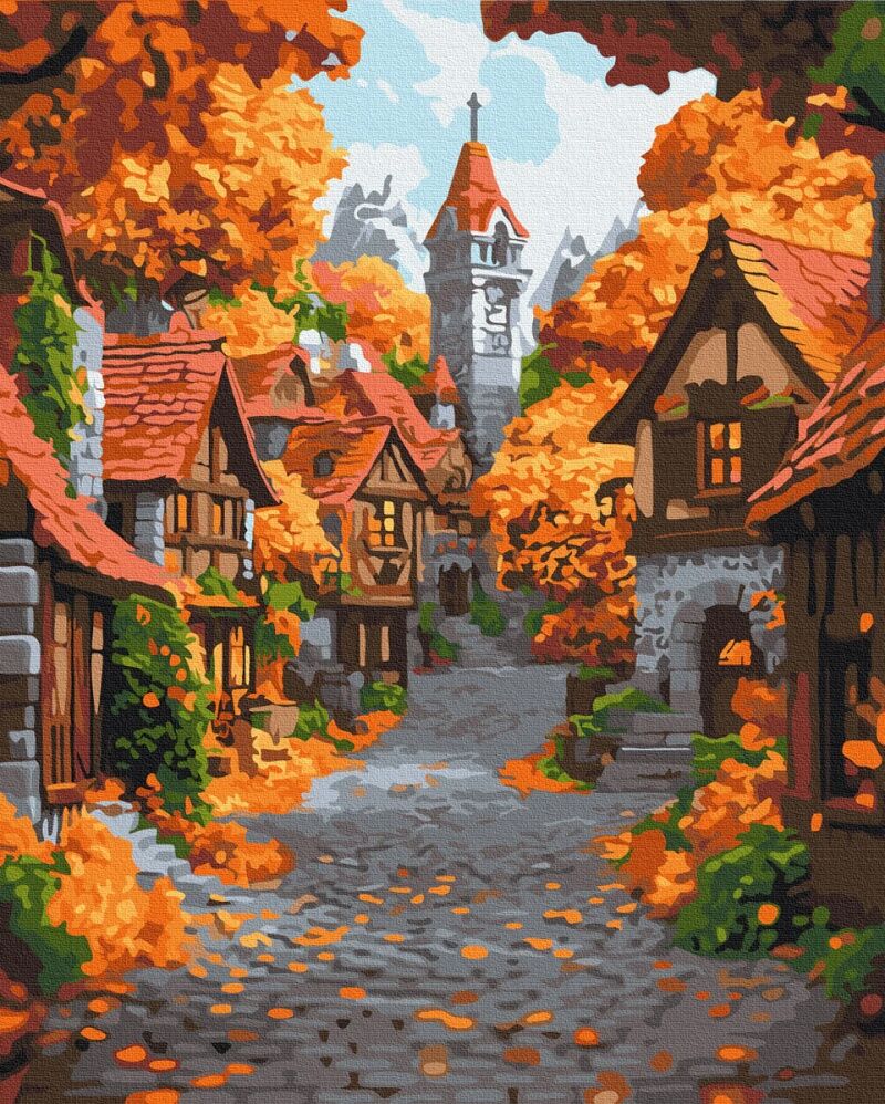 Malowanie po numerach BRUSHME 40x50 cm Październikowe Miasteczko