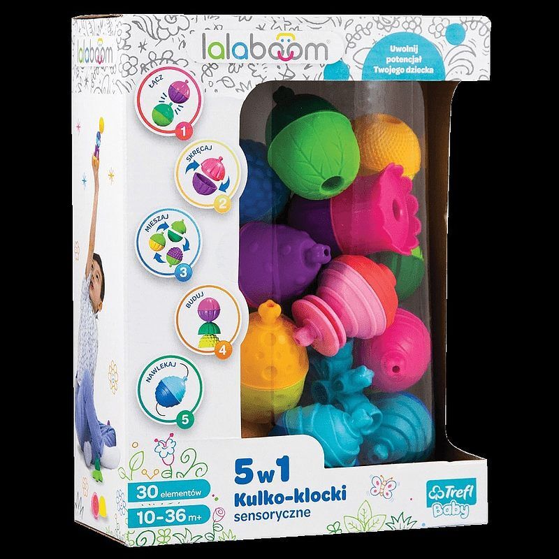 Zestaw kulkoklocków 30 elementów lalaboom 61079