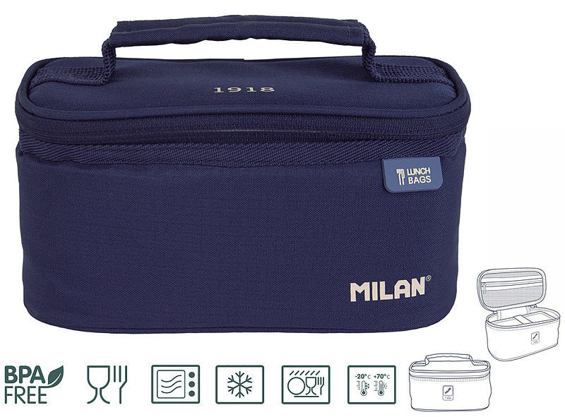 Torba termiczna z pojemnikiem na lunch milan seria 1918 granatowa 1,5l