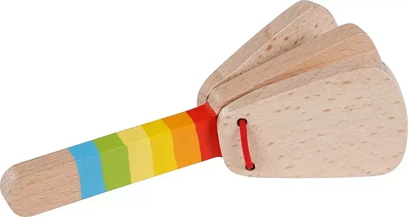 Kastaniet drewniany tęczowy goki