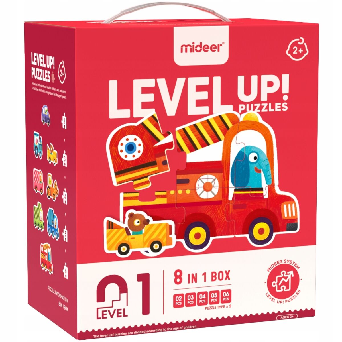 LEVEL UP! Zestaw dziecięcych puzzli dla początkujących - Pojazdy