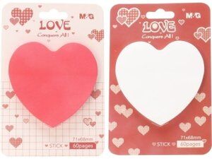 Karteczki samoprzylepne Love 7,6x7,6cm 60ark M&G