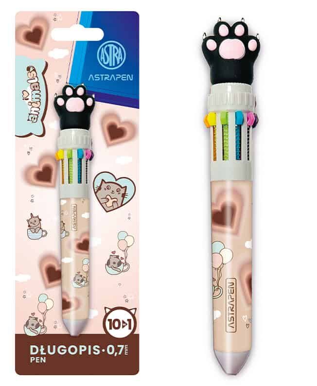 Długopis wielokolorowy 10w1 0,7mm Astrapen Animals Choco blister