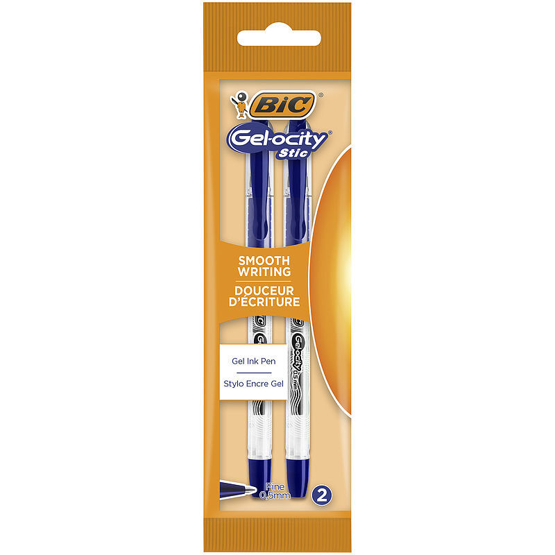 Długopis żelowy bic gel-ocity stic 0. 5mm niebieski pouch 2szt