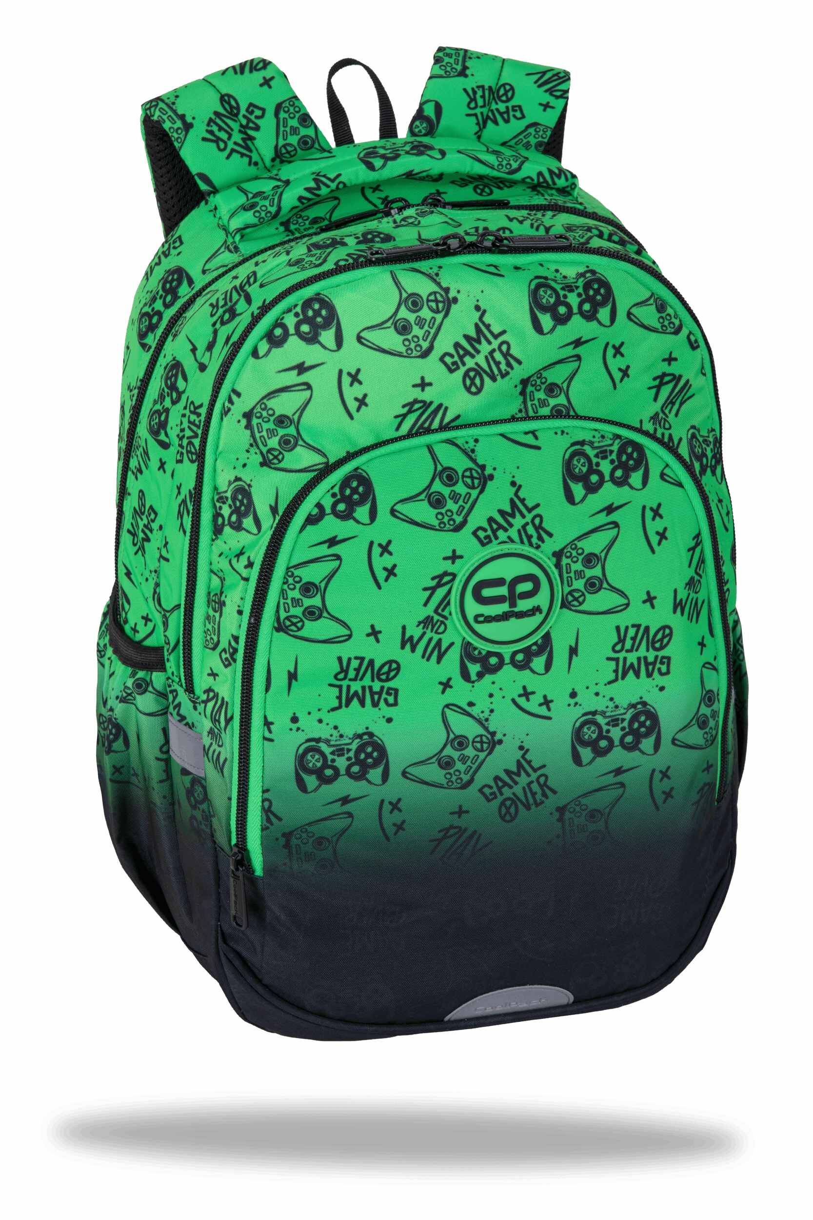 Plecak szkolny Coolpack Prime Pro Game Over Gradient Green