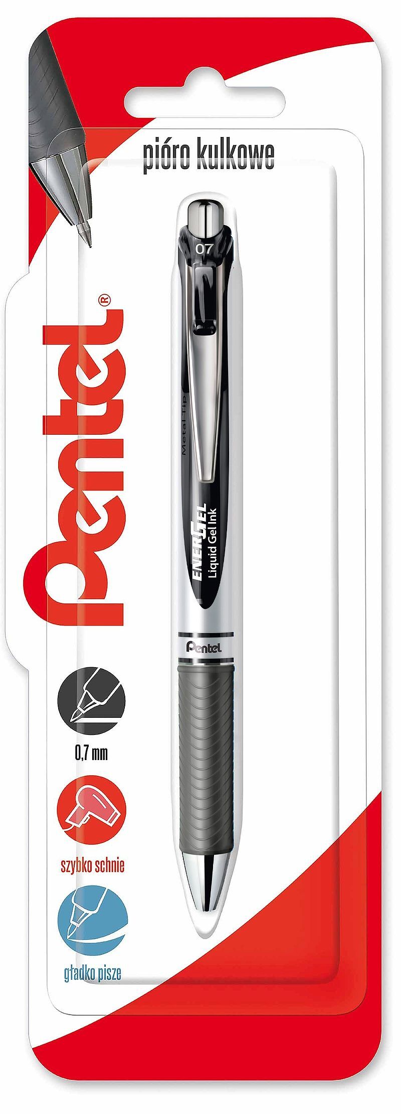 Pióro kulkowe 0,7 mm energel bl77 czarne 1 szt