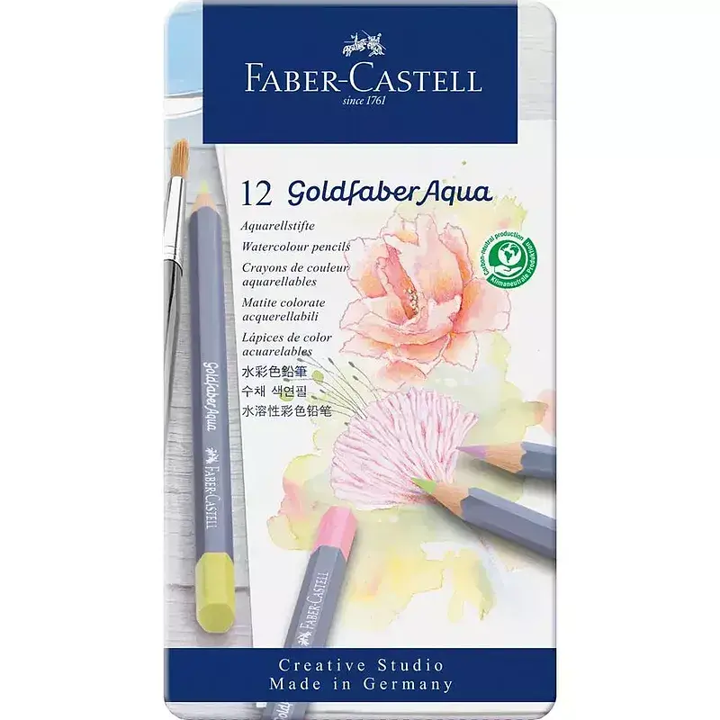 Kredki akwarelowe goldfaber aqua pastel 12 kol. Opak. Metalowe faber-castell