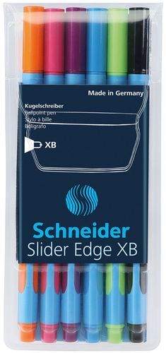 Zestaw długopisów w etui slider edge xb schneider 6 kolorów