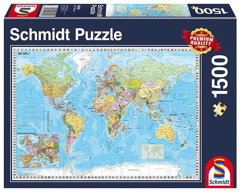 Puzzle 1500 pq mapa świata
