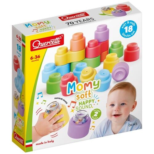 Miękkie klocki Momy z grzechotką 18 elementów