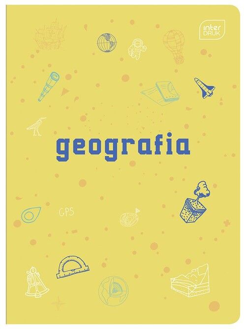Zeszyt A5 w kratkę 60 kartek Geografia 10 sztuk mix