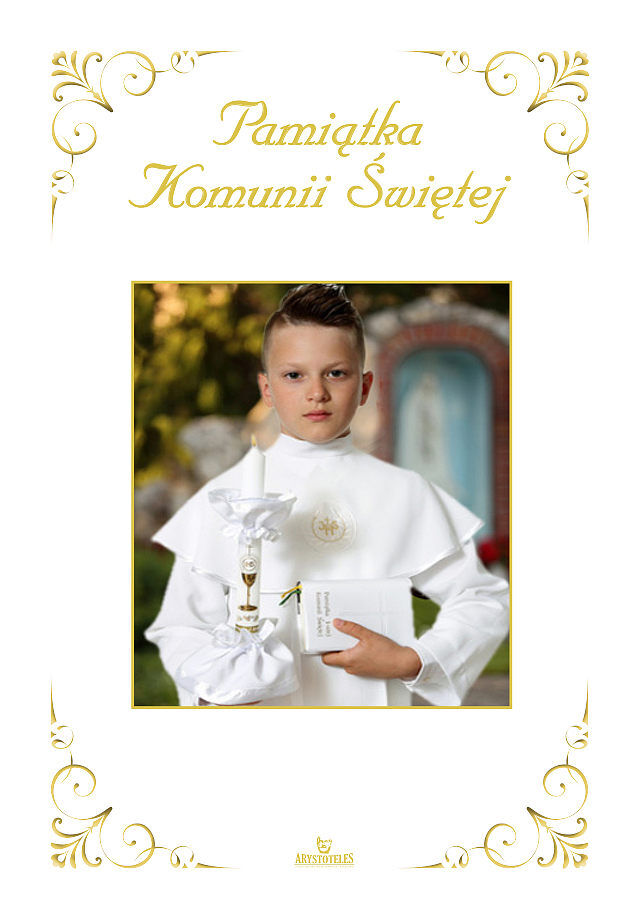 Pamiątka komunii świętej chłopiec