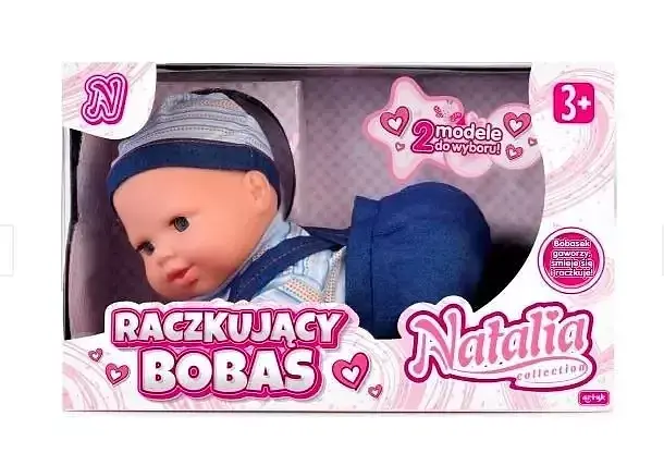 Lalka natalia bobas raczkujący niebieski 32 cm
