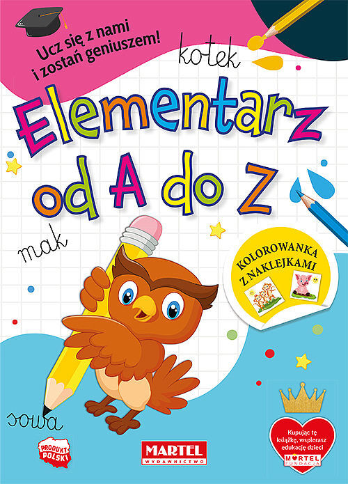 Elementarz od a do z. Kolorowanka z naklejkami