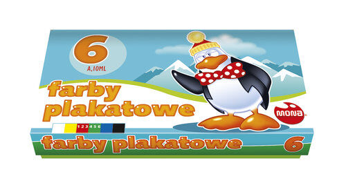 Farba plakatowa 10 ml 6 intensywnych kolorów