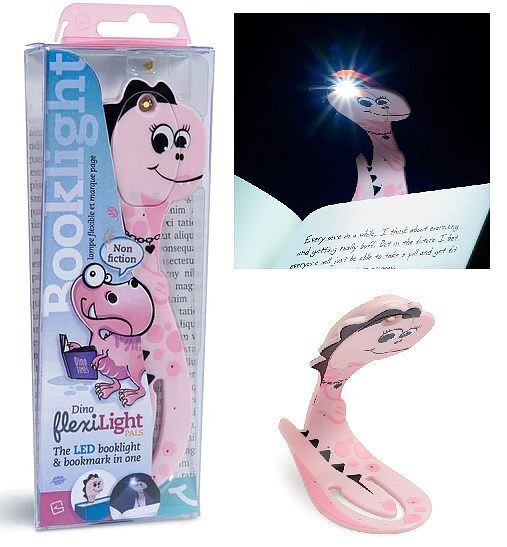 Lampka do książki dinozaur róż flexilight pals