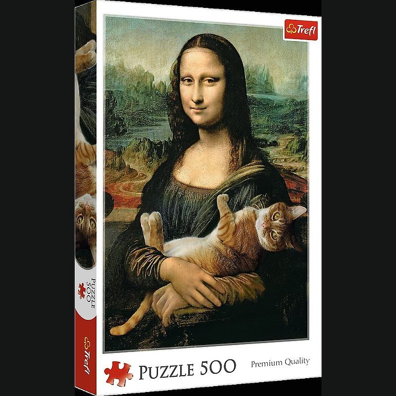 Puzzle 500 mona lisa i kot mruczek 37294