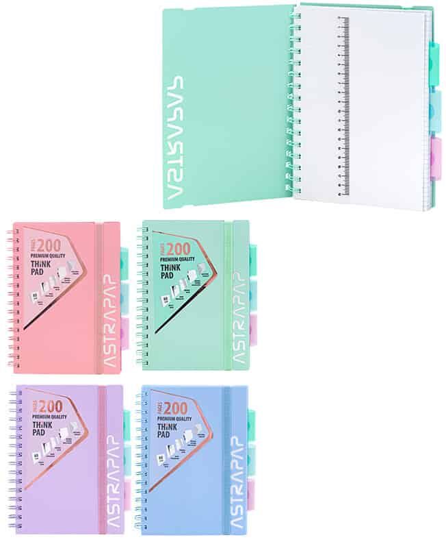 Kołozeszyt A4 PP 200k.kratka Pastel Line 1szt.mix